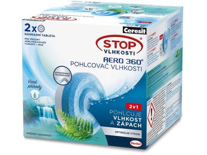 Ceresit Stop vlhkosti AERO 360° náhradní tablety svěžest vodopádu 2x450g