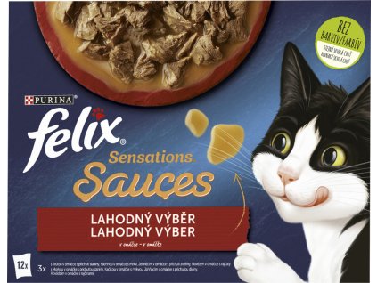 Felix Sensations kapsičky pro kočky lahodný výběr v omáčce, 12× 85 g