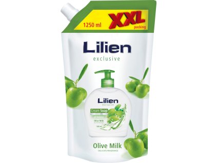 Lilien Olive Milk tekuté mýdlo, náhradní náplň, XXL balení, 1250 ml