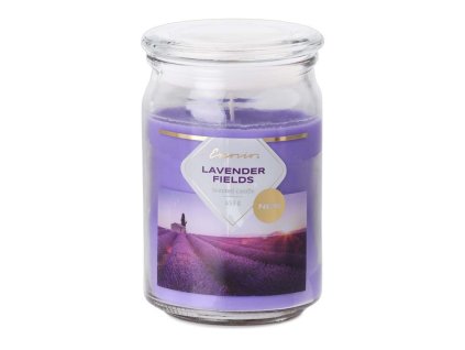 Emocio Sklo 93x142 mm se skleněným víčkem Lavender Fields vonná svíčka
