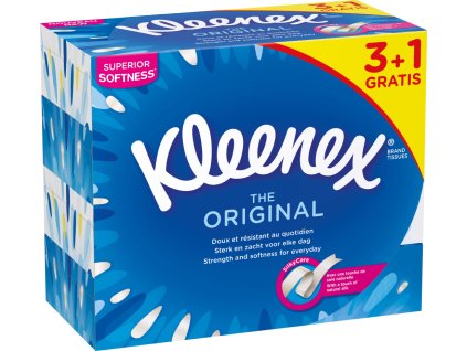Kleenex Original 3vrstvé papírové kapesníčky v krabičce, 4× 72 ks
