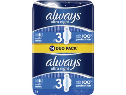 Always Ultra Night Duo pack dámské vložky, 14 ks