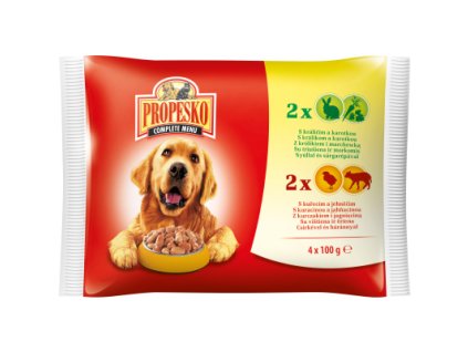 Propesko kapsička pro psy králík, zelenina, kuřecí, jehněčí, 12 × 100 g