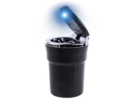 Popelník do auta - kulatý / do držáku nápojů / s LED osvětlením