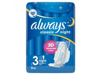 Always Classic Night dámské hygienické vložky, 8 ks