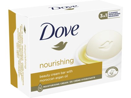 Dove tuhé mýdlo Nourishing s arganovým olejem, 4× 90 g