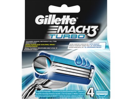 Gillette Mach3 Turbo, náhradní hlavice, balení 4 kusy