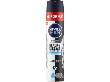 Nivea Men Black & White Invisible Fresh pánský antiperspirant, 200 ml