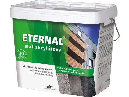 Eternal mat akrylátový univerzální barva na dřevo kov beton, 04 tmavá šedá, 10 kg