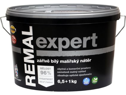 REMAL Expert zářivě bílá malířská barva na zeď, 6,5+1 kg