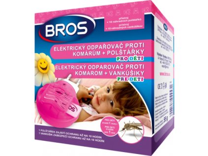 Bros Elektrický odpařovač proti komárům s tekutou náplní pro děti, 40 ml
