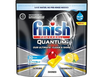 Finish Quantum Ultimate tablety do myčky Lemon Sparkle, 30 ks