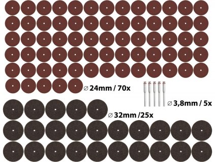 Sada 100ks řezných kotoučů do přímé brusky