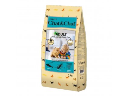 chat chat tunák, kočka granule