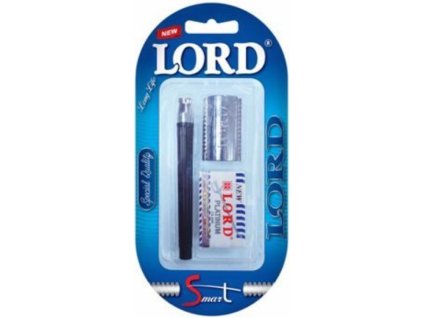 LORD strojek na žiletky, kovový, 5 ks žiletek