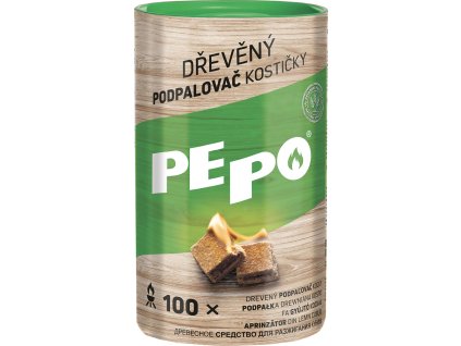 PE-PO dřevěný podpalovač kostičky, 100 podpalů