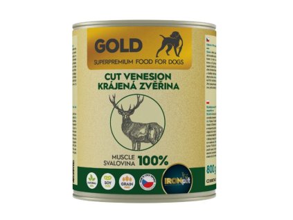 ironpet gold dog zverina krajena svalovina konzerva 800 g 600