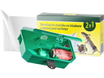 Deratizační stanička na hlodavce a lepová past na hmyz 2v1