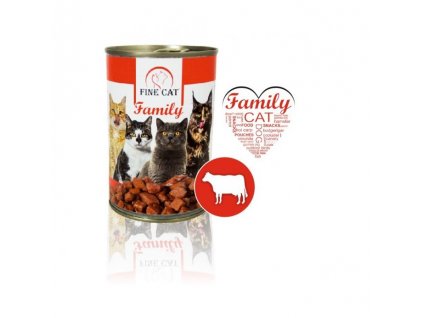 FINE CAT Family konzerva pro kočky s HOVĚZÍM 415g