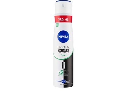 Nivea Black & White Invisible Fresh antiperspirant ve spreji, 250 ml