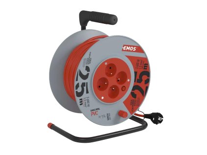 EMOS Prodlužovací kabel na bubnu | 4 zásuvky, 230 V / 25 m, (1,5 mm²)