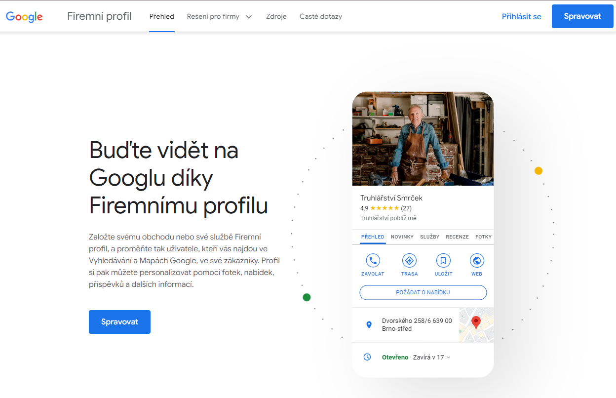 Firemní profil na Googlu