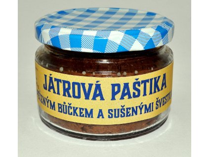 Játrová paštika s pečeným bůčkem a sušenými švestkami (215 g)
