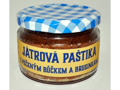 Játrová paštika s pečeným bůčkem a brusinkami (215 g)