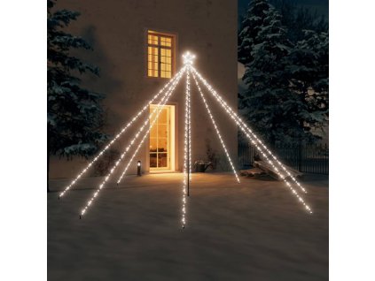 vidaXL Vánoční světelný strom dovnitř i ven 576 LED studený bílý 3,6 m