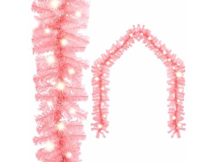 vidaXL Vánoční girlanda s LED světýlky 20 m růžová