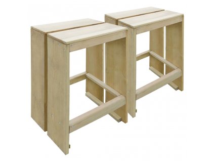 vidaXL Zahradní barové stoličky 2 ks impregnované borové dřevo