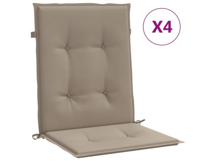 vidaXL Polstry na zahradní židle 4 ks taupe 100 x 50 x 4 cm