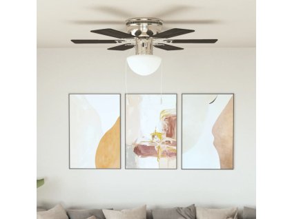 vidaXL Ozdobný stropní ventilátor se světlem 82 cm tmavě hnědý