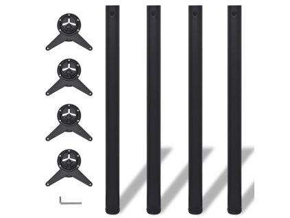 242140 4 Height Adjustable Table Legs Black 870 mm