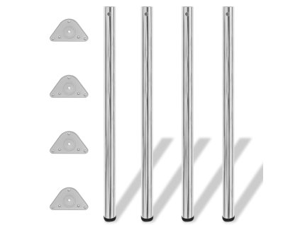 242144 4 Height Adjustable Table Legs Chrome 1100 mm