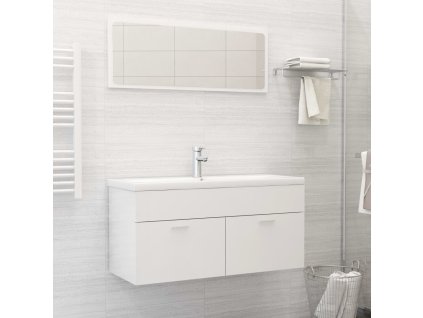 vidaXL 2dílný set koupelnového nábytku bílý vysoký lesk dřevotříska