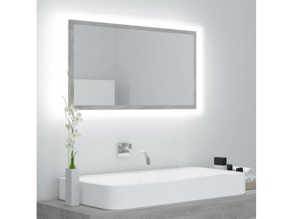 vidaXL LED koupelnové zrcadlo betonově šedé 80 x 8,5 x 37 cm akrylové