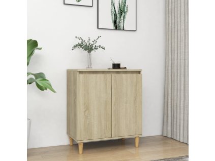 vidaXL Příborník s dřevěnými nohami dub sonoma 60x35x70cm dřevotříska