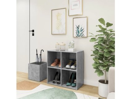vidaXL Botník do předsíně betonově šedý 105 x 35,5 x 70 cm dřevotříska