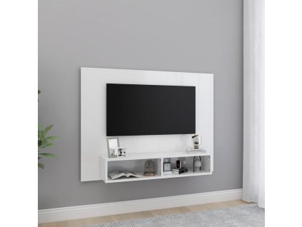 vidaXL Nástěnná TV skříňka bílá vysoký lesk 120x23,5x90 cm dřevotříska