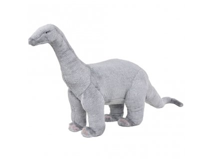 vidaXL Stojící plyšová hračka dinosaurus brachiosaurus šedý XXL