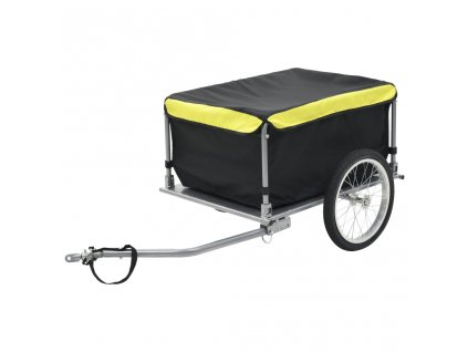 vidaXL Vozík za kolo černý a žlutý 65 kg