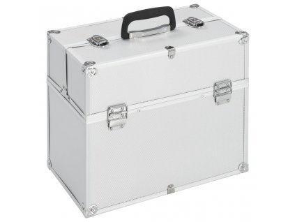 vidaXL Kosmetický kufřík 38x23x34 cm stříbrný hliník