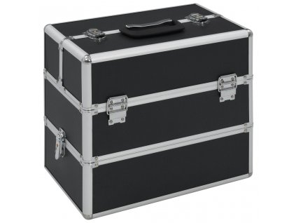 vidaXL Kosmetický kufřík 37 x 24 x 35 cm černý hliník