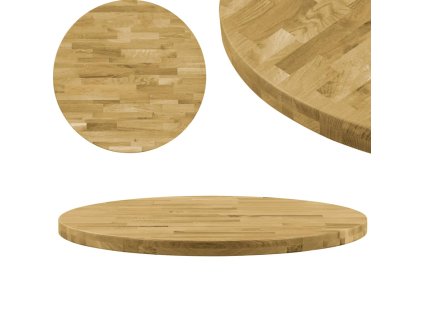vidaXL Stolní deska z masivního dubového dřeva kulatá 44 mm 400 mm