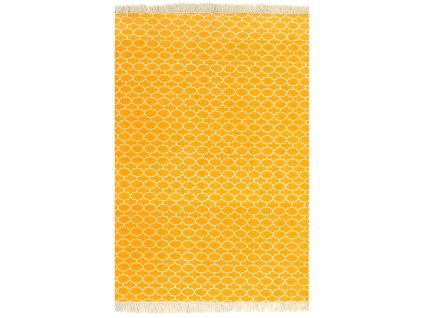 vidaXL Koberec Kilim se vzorem bavlněný 160 x 230 cm žlutý