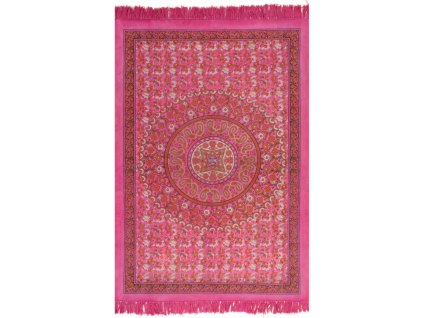vidaXL Koberec Kilim se vzorem bavlněný 160 x 230 cm fuchsiový