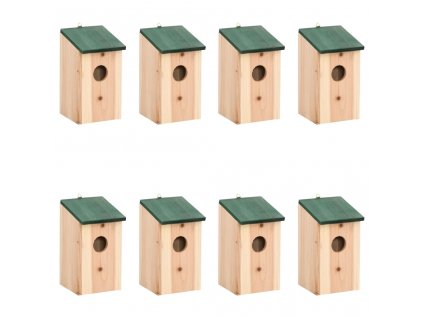 vidaXL Ptačí budky 8 ks dřevěné 12 x 12 x 22 cm
