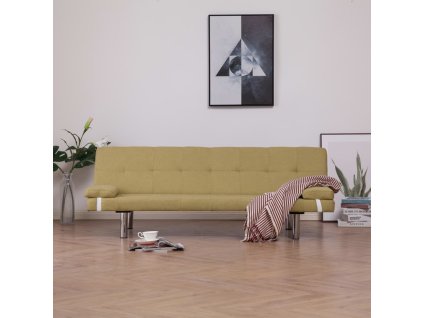 282188 Marketos Sofa Bed with Two Pillows Green Polyester