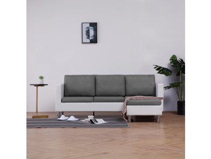282202 Marketos 3-Seater Sofa with Cushions White Faux Leather